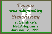 Emma was adopted from Starlike